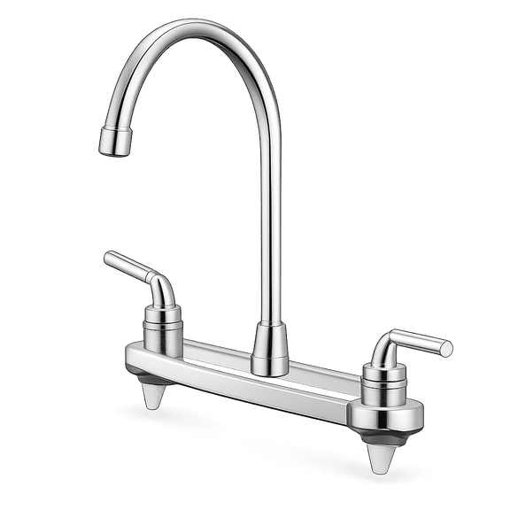 RV Kitchen Faucet for Camper & Home 360 Swivel High Arch Dual Handle for Motorhomes RV Travel Trailers