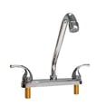 thumbnail image 1 of RV Kitchen Sink Faucet, High Arc 360° Rotation Spout Camper Kitchen Faucet, 2 Handles 8 inch Centerset for Campers, Motorhomes, Travel Trailers, Chrome, 1 of 9