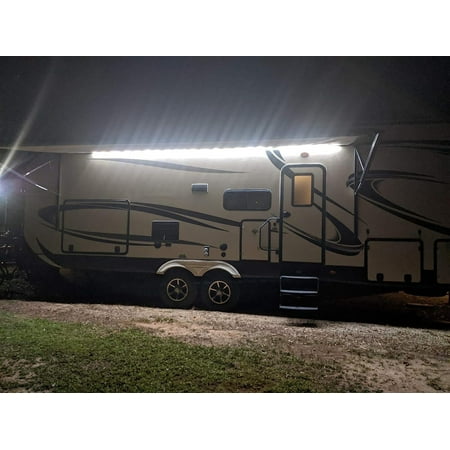 RV LED Camper Awning Lights, 12V, 16.4FT/5M, Dimmable, Remote Control, LED Light Strip Exterior Lighting Fixture for RV Camping Canopy Motorhome Travel Trailer