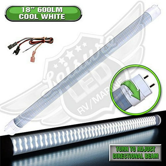 RV LED Light Bulb LED T8, 18" Florescent Tube Replacement, 600 Lumen (Cool White) (1)