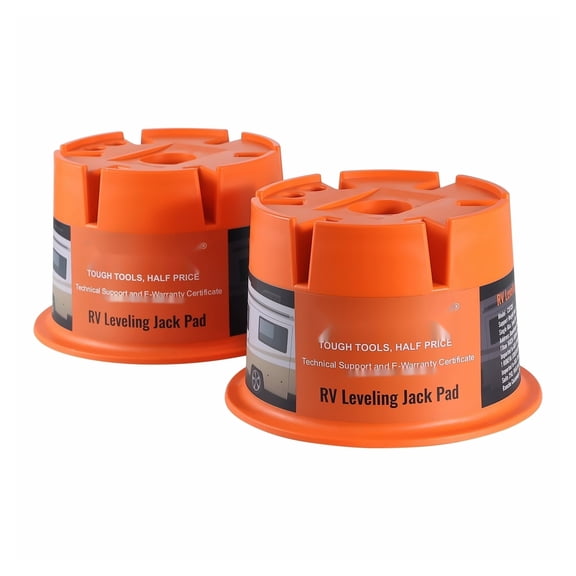 RV Leveling Blocks - 2000lbs Capacity, 2-Pack - Camper Stabilizer Jack Pads for Trailer Tongue, 5th Wheel, RV Travel Accessories