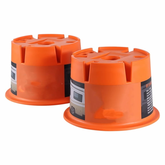 RV Leveling Blocks - 2000lbs Capacity, 2-Pack - Camper Stabilizer for Tongue Jack, 5th Wheels & RV Travel - Polypropylene RV Accessories