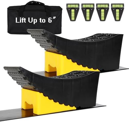 RV Leveling Blocks, Tire Change Ramp Curved Leveling Blocks for Camper ...