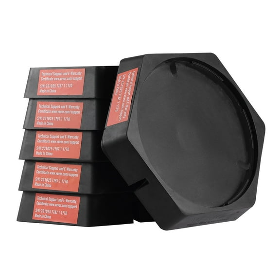 RV Leveling Pads, 9 Inch Round Landing Feet, Permanent Attached Jack Stabilizers, Rubber Jack Pads, 5000 lbs Capacity per RV Jack Pad, 5th Wheels, Travel Trailers, Class A/C Motorhomes (6-Pack)