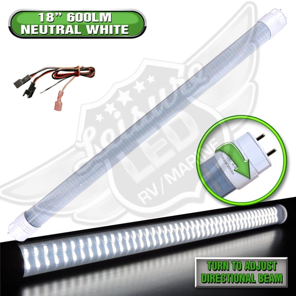 RV Light Bulb LED T5, 12" Florescent Tube Replacement, 320 LUM (Natural White)