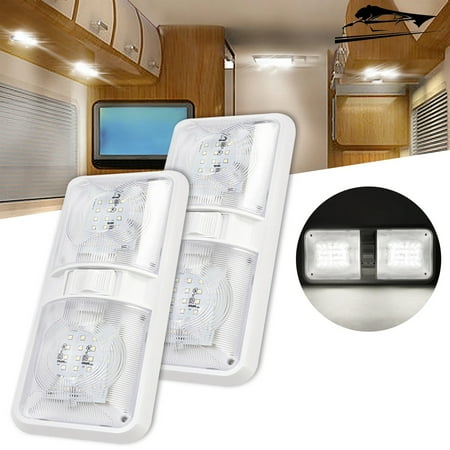 RV Lights Interior, 12 Volt Led Lights 1000LM, Camper Lights 8W, RV Led Lights Interior Fixtures 12V, RV Ceiling Dome Light with Switch for RV/Camper/Trailer/Boat/Car (2 pack Natural White)