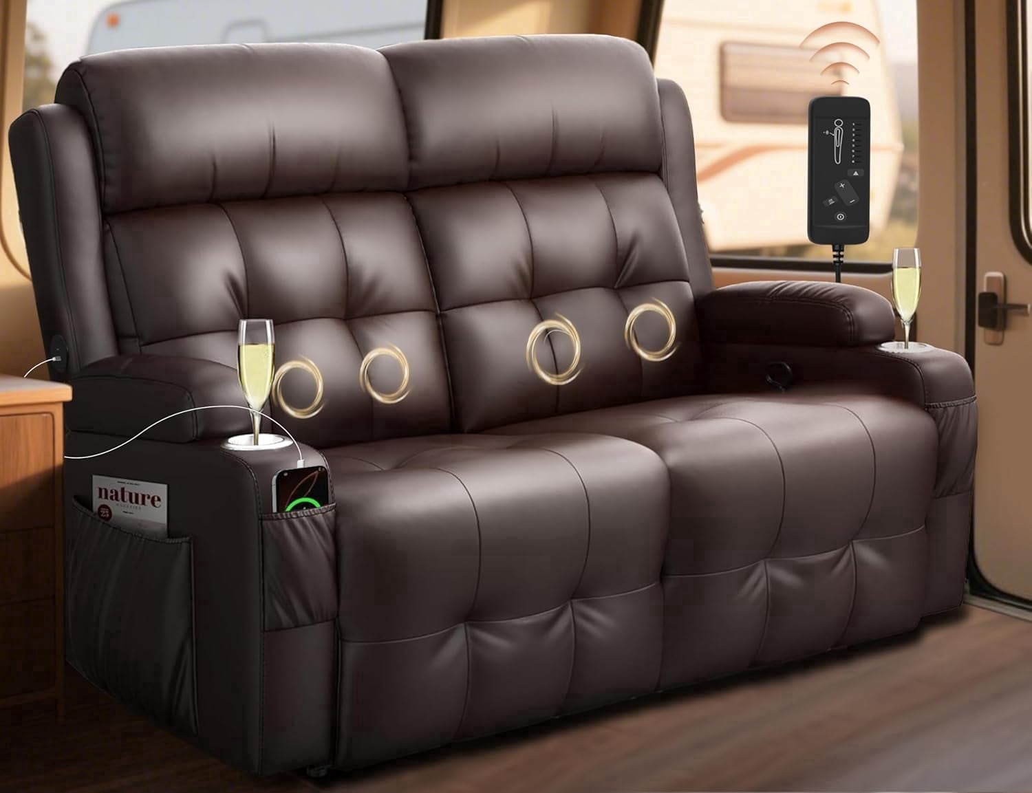 leather reclining wall hugger reclining loveseat