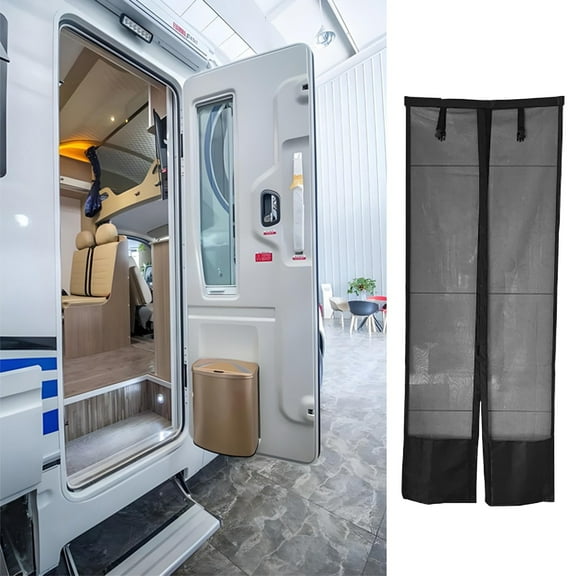 RV Magnetic Screen Door, Kadlawus Magnetic Mosquito Screen Door for RV and Camper, Narrow Door Size 79.5x28.5in, Breathable Mesh for Ventilation and Sunshade, Pet Proof and Easy Installation