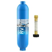 RV Inline Marine Water Filter, Reduces Chlorine, Bad Taste&Odor for RVs,NSF Certified with Flexible Hose Protector
