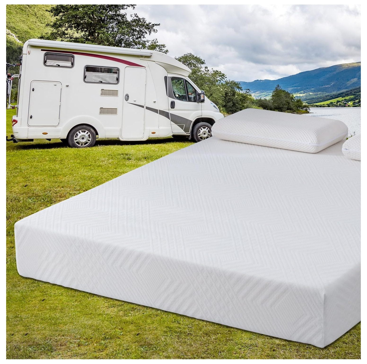RV Mattress, 8/10 inch King Size Cooling Gel Memory Foam Mattress in A