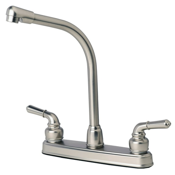 RV Mobile Home Non-Metallic High Rise Swivel Kitchen Faucet Stainless Steel Finish