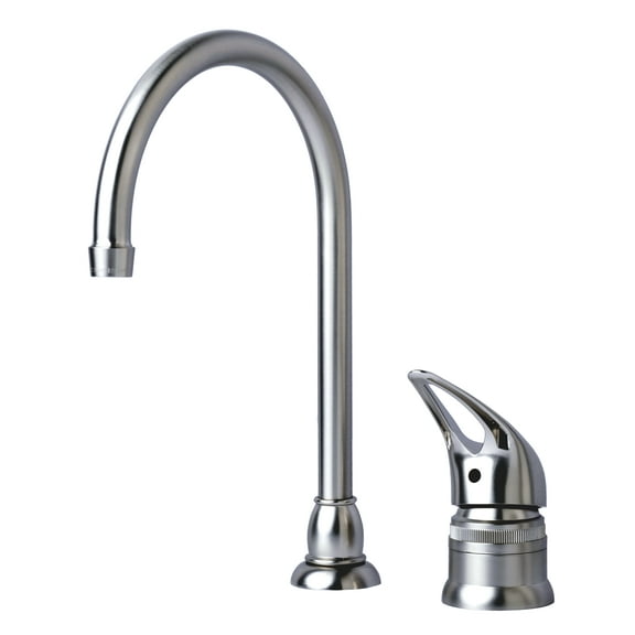 RV/Mobile Home Non-Metallic Single Handle High Arc Kitchen Faucet Stainless Steel Finish