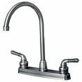 thumbnail image 1 of RV Mobile Home Non-Metallic Two Handle High Arc Swivel Kitchen Faucet Stainless Steel Finish, 1 of 5