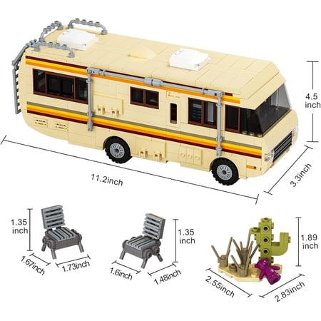 RV Model Car Building Set, Creative Merchandise Van Building Bricks Kit for Gifts, Educational DIY Building Set Toy 746pcs