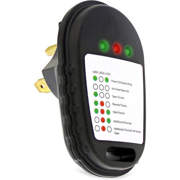RV Outlet Tester Plug - 30 Amp Receptacle Tester RV Circuit Analyzer with 3 LED Lights to Test Correct Wiring