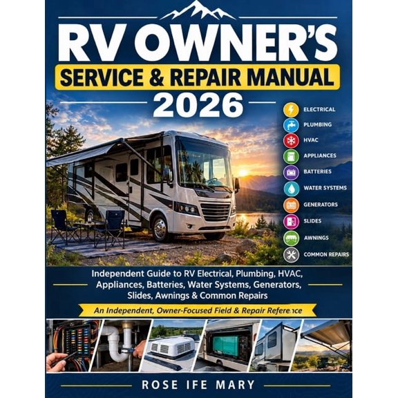 RV Owner's Service & Repair Manual 2026: Independent Guide to RV Electrical, Plumbing, HVAC, Appliances, Batteries, Wate, (Paperback)