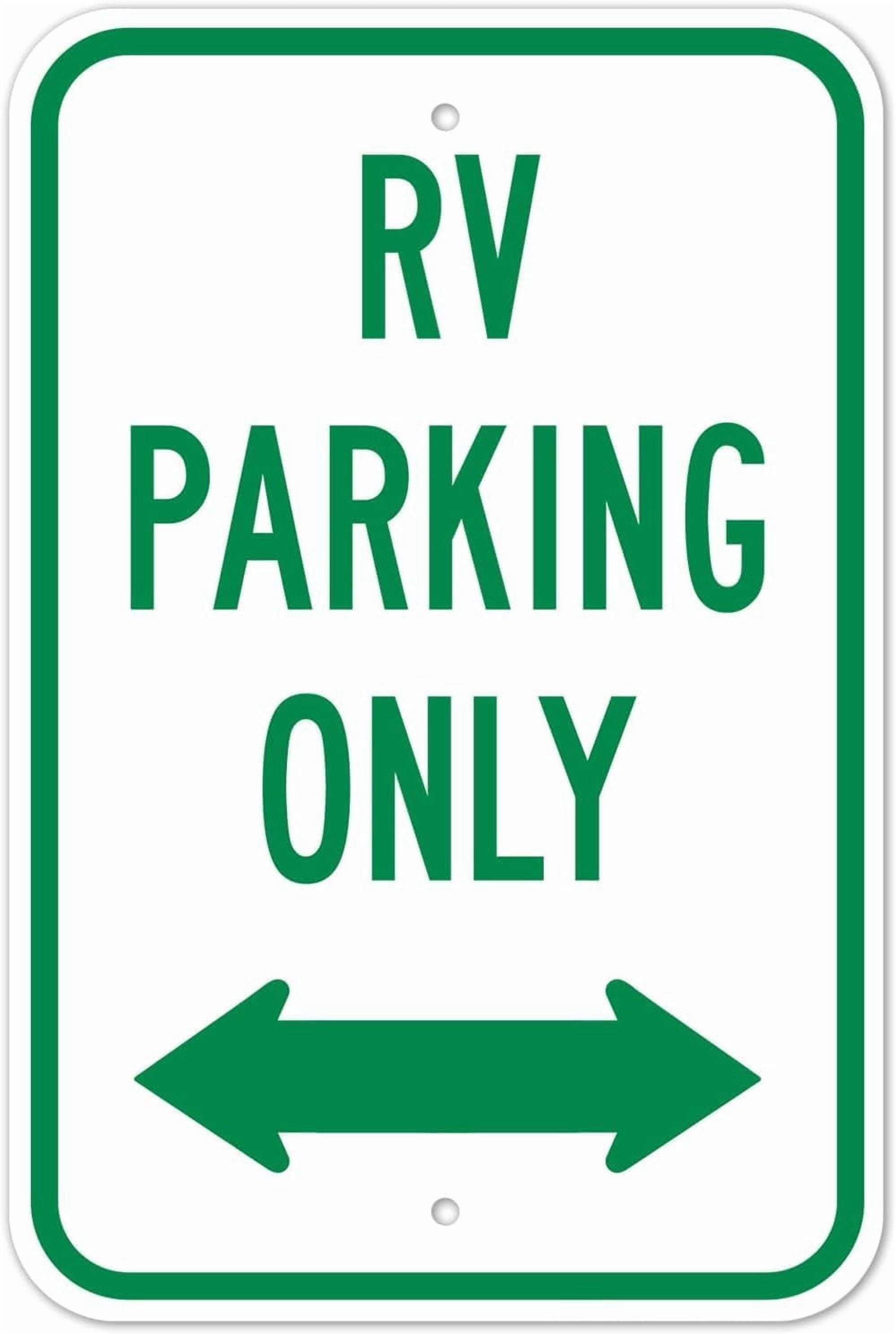 RV Parking Only with Bidirectional Arrow Metal Tin Sign 8x12 Inch ...