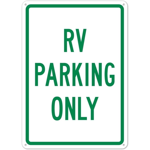 RV Parking Only Metal Sign, Informational Decorative Wall Display for Campgrounds RV Parks, Recreational Vehicle Parking Sign, 8x12 Inch For Home Wall Art Decor Metal Tin Sign