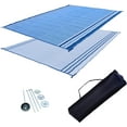 thumbnail image 1 of Professional EZ Travel Collection Reversible RV Outdoor Rug for Backyards, Beaches, Camping Grounds, Patios, and More, Storage Bag and Mat Stakes Included, Blue/Ocean (9x12), 1 of 4