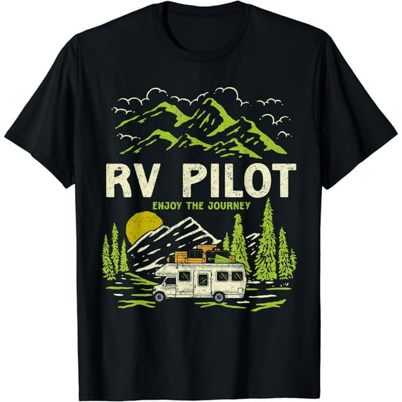 RV Pilot Enjoy Journey Rv Camping Car Camper Camp Lover T-Shirt