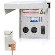 RV Power Outlet with Upgraded, Deepened Panel, Temporary Power Outlet Panel with 20,30,50 Amp Receptacle Installed,with Breaker,Prewired and Weatherproof,Fit for motorhomes and Construction Sites