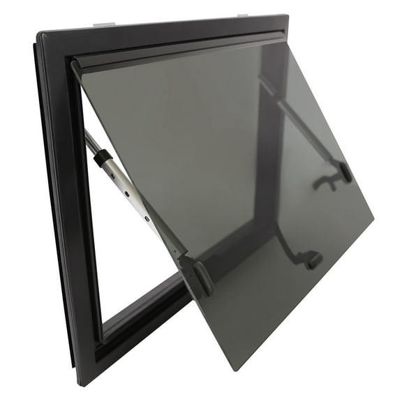 RV Push-out Window 23.62x17.72in Rectangular Tempered Glass RV Caravan Camper Van Push Out Window RV Window with Window Screen