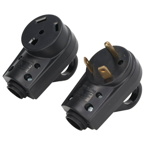 RV Receptacle Plug Set, Ergonomic Handle 30 AMP Compact Functionality RV Male And Female Plug Conductivity For Replacement