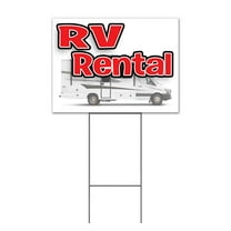 RV Rental (18" x 24") Yard Sign, Includes Metal Step Stake