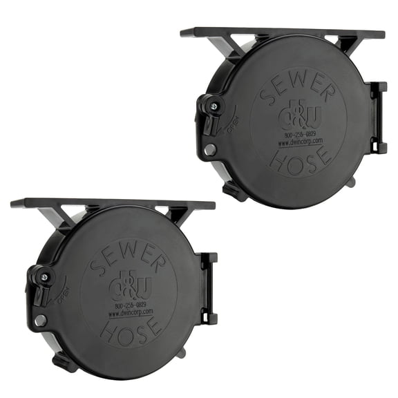 RecPro RV Super Tube Replacement Hatch Door & Bracket 6 x 6 x 2 | Durable Plastic End Caps for RV Sewer Hose Carrier Tubes | Latching Closure for Secure & Easy Access | 2 Pack