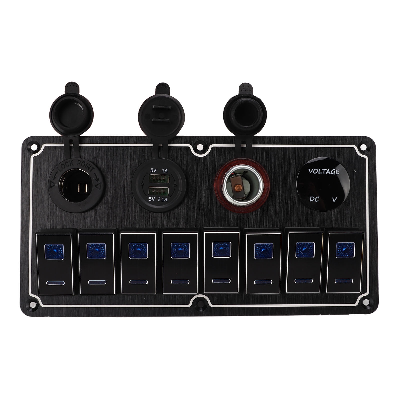 RV Rocker Switch Panel, Marine Boat Switch Panel 8 Gang Overload