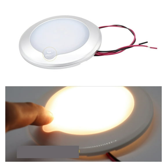RV Roof Ceiling Cabin Light IP67 Waterproof 5-Level Brightness Touch Dimmable Camper Caravan Marine Interior Lamp ,Effortless Installation