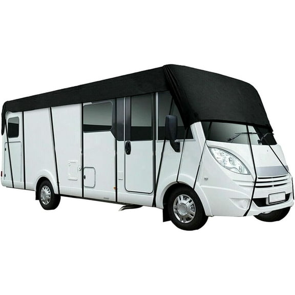 RV Roof Cover Waterproof, Universal Caravan Roof Cover,Motorhome Top Coverr Frost UV Protector Tarpaulin With Retractable Straps For Camper Travel