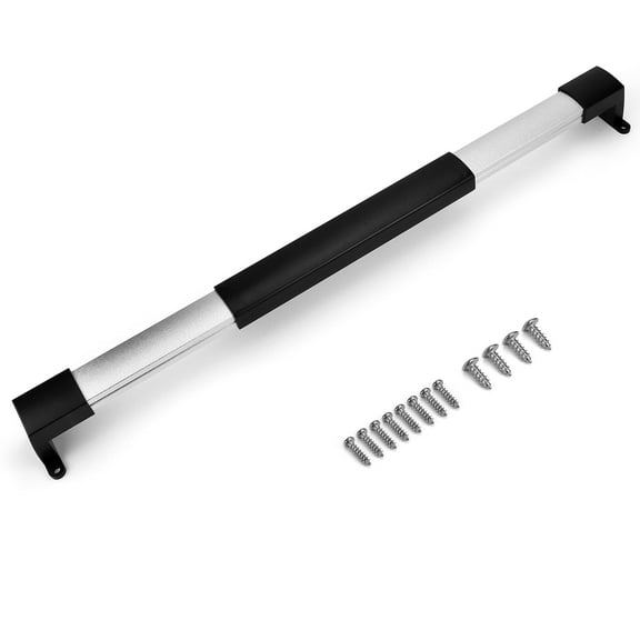 RV Screen Door Cross Bar, RV Screen Door Handle Adjustable from 21 5/8'' to 28 5/8'', RV Door Handle Grab Bar for RV Travel, Trailers, Motorhomes, Campers, Black