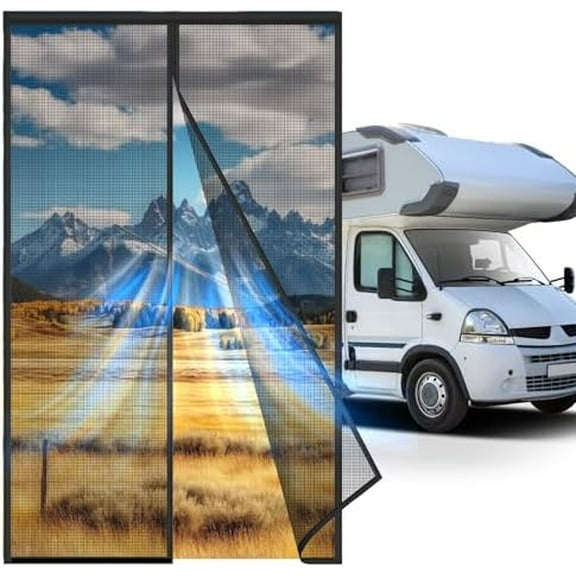 RV Screen Door with Magnetic Closure - 33"x80" Fiberglass Mesh for Campers, Trailers, Motorhomes | Bug Proof, Tear-Resistant, Easy Install (Pet-Friendly Design)$$Tools & Hardware Other