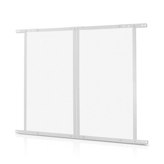 RV Screen Door Protector 28.5x31.5 inch, Aluminum Alloy RV Entry Door Guard, Breathable Pet Protector for RV Travel, Easy Install/Disassemble, White