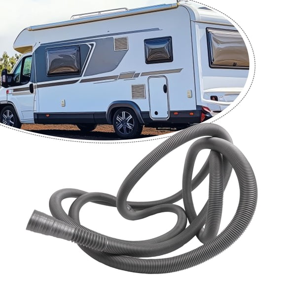 RV Sewer Hose Kit 5m Flexible Drainage Pipe with Adapters for Caravan for MOTORHOME for Camper Waste Disposal gray Heavy-Duty Plastic