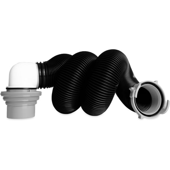 RV Sewer Kit - Features Pre-Attached Fittings, a 10-Foot Sewer Hose, Translucent Sewer Elbow with 4-in-1 Adapter, and More (39551)