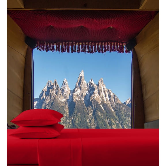 RV-Sheets (30" x 75") Narrow Twin Cot Size 400-TC Egyptian Bedsheet 12" Deep Pockets 4-PC Blood Red