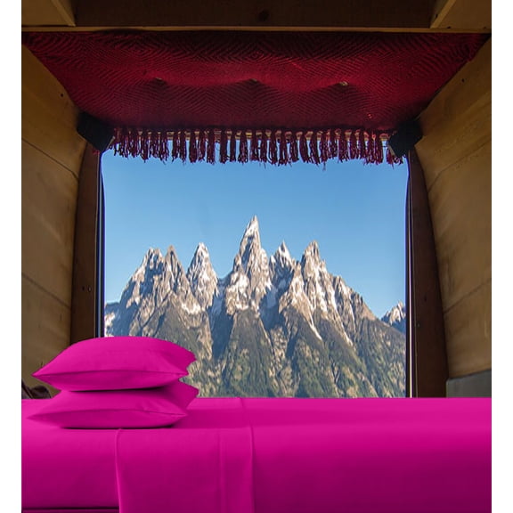 RV-Sheets (30" x 75") Narrow Twin Cot Size 400-TC Egyptian Bedsheet 15" Deep Pockets 4-PC Hot Pink