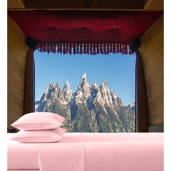 RV-Sheets (42" X 80") Truck Size Sheet Set 300 Thread-Count 100% Egyptian Bedsheet Motorhomes, RV, Camper, Boat, Soft-Luxury-Breathable 10-Inch Deep Pockets 4-Piece - Pink Solid