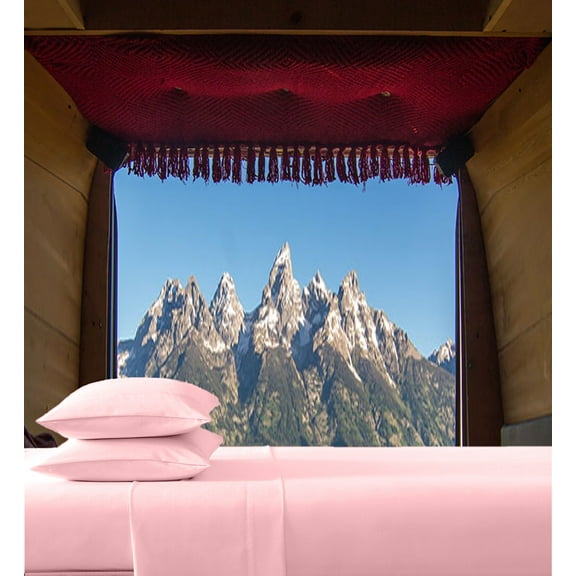ABORN (72" X 75") RV Short King 600-TC Egyptian CottonBedsheet 8" Deep Pockets 4-PC Pink