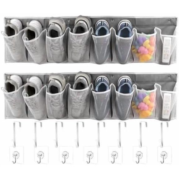 RV Shoe Storage Pockets for Bedside, 16 Extra Large Shoe Pocket Organizer Heavy Duty Hanging Shoes Rack, Bedside Shoes Storage Organizer for RV Camper Tool Accessories$$Home Decor, Kitchen, & Other