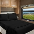 thumbnail image 1 of RV Short King 72" X 75" | 1000-TC Egyptian Cotton Sheet Set 12 inch Deep Pockets - Made for RV - Black Color, 1 of 7