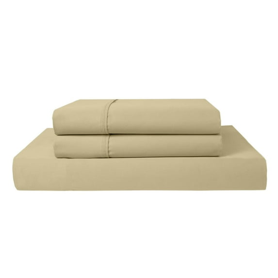 RV Short Queen 3-PC (1 Fitted + 2 Pillowcases) Pure Organic Bed Sheet Set 1000-Thread Count, 10" Deep Pockets - Taupe