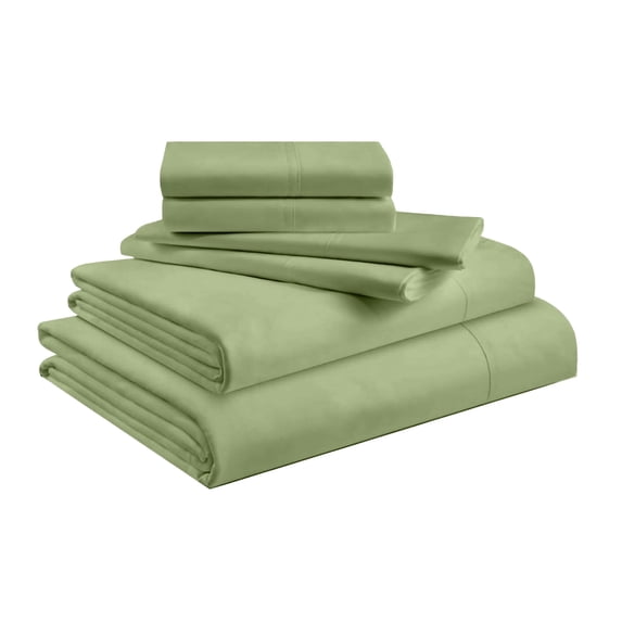 RV Short Queen 6-Piece Sheet Set 700-Thread Count 100% Pure Organic Cotton, 18" Deep Pockets (1 Flat, 1 Fitted, 4 Pillowcases) - Sage