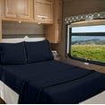 thumbnail image 1 of RV Short Queen 60" X 75" | 800-TC Organic Cotton Sheet Set 6 inch Deep Pockets - Made for RV Motorhome Bunk Bed - Navy Blue Color, 1 of 7