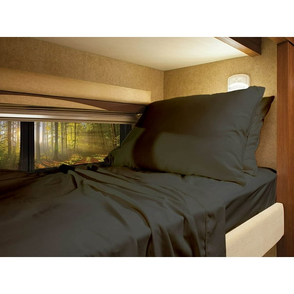 RV Short Queen 60" X 75" Sheet Set 400 Thread-Count 100% Egyptian Cotton 8-Inch Deep Pockets - Made for RV - Dark Grey Color
