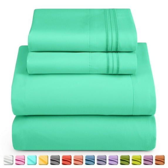 RV Short Queen Sheets Set, Soft Bed Sheets for RV Short Queen Size Bed, Cooling Microfiber Bedding Sheets & Pillowcases Sets, 4 Pieces RV Short Queen Size Sheets