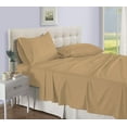 thumbnail image 1 of RV Short Queen Size 500-Thread-Count 4-PCs Bed Sheet Set, Luxury Egyptian Cotton Sheet Set – Soft, Durable & Breathable Bedding, Fits Mattress Upto 16-18" Deep Pocket, Stripe Taupe, 1 of 6