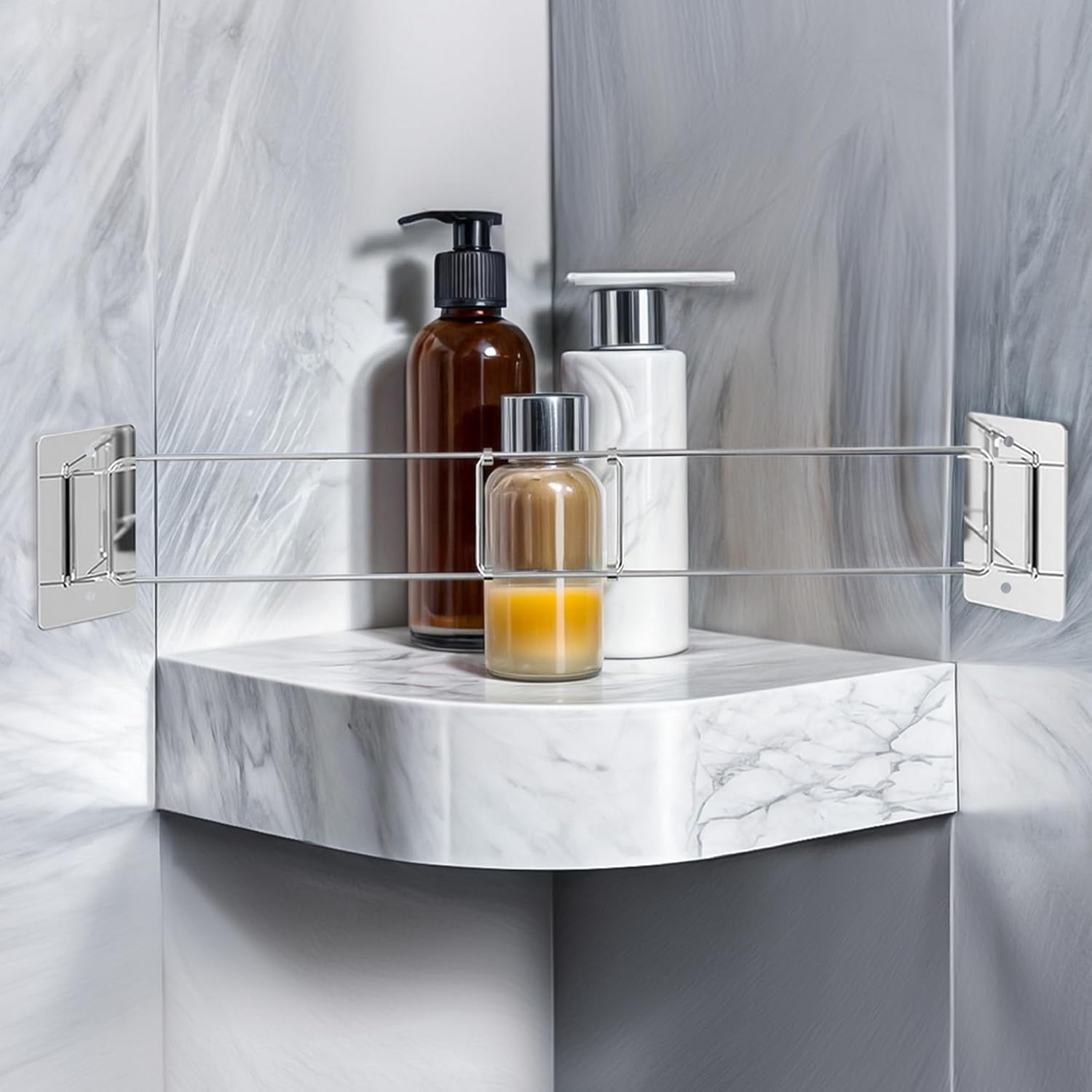 RV Shower Corner Storage Bar, 7-13 inches Adjustable Stainless Steel ...